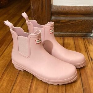Hunter Original Chelsea Boots Ankle Rain Waterproof Wmns Sz 11 Purring Pink $160